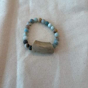 Natural stone bracelet with bone detail